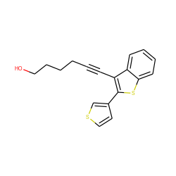 OCCCCC#Cc1c(-c2ccsc2)sc2ccccc12 ZINC000015935767