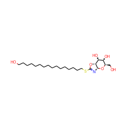 OCCCCCCCCCCCCCCCCSC1=N[C@H]2O[C@H](CO)[C@H](O)[C@H](O)[C@H]2O1 ZINC000299869719