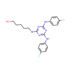 OCCCCCNc1nc(Nc2ccc(F)cc2)nc(Nc2ccc(F)cc2)n1 ZINC001772587066