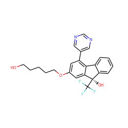 OCCCCCOc1cc(-c2cncnc2)c2c(c1)[C@](O)(C(F)(F)F)c1ccccc1-2 ZINC000144838473