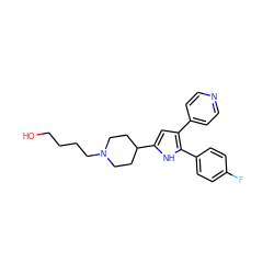 OCCCCN1CCC(c2cc(-c3ccncc3)c(-c3ccc(F)cc3)[nH]2)CC1 ZINC000028526645