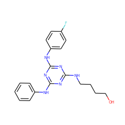 OCCCCNc1nc(Nc2ccccc2)nc(Nc2ccc(F)cc2)n1 ZINC001772634250