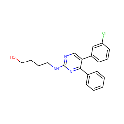 OCCCCNc1ncc(-c2cccc(Cl)c2)c(-c2ccccc2)n1 ZINC001772648423