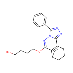 OCCCCOc1nn2c(-c3ccccc3)nnc2c2c1C1CCC2CC1 ZINC000013610392