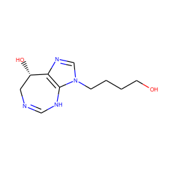 OCCCCn1cnc2c1NC=NC[C@@H]2O ZINC000013807446