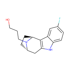 OCCCN1[C@H]2CC[C@H]1c1c([nH]c3ccc(F)cc13)C2 ZINC000100753492