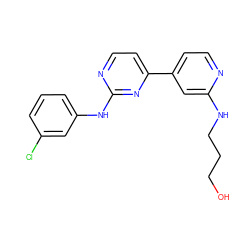 OCCCNc1cc(-c2ccnc(Nc3cccc(Cl)c3)n2)ccn1 ZINC000001541868