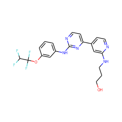 OCCCNc1cc(-c2ccnc(Nc3cccc(OC(F)(F)C(F)F)c3)n2)ccn1 ZINC000014947951