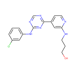 OCCCNc1cc(-c2ncnc(Nc3cccc(Cl)c3)n2)ccn1 ZINC000003937622