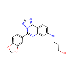 OCCCNc1ccc2c(c1)nc(-c1ccc3c(c1)OCO3)n1ncnc21 ZINC000299836105