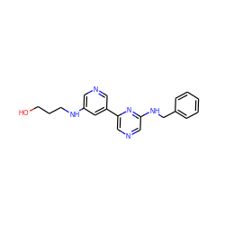 OCCCNc1cncc(-c2cncc(NCc3ccccc3)n2)c1 ZINC000013648353