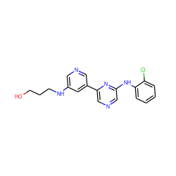 OCCCNc1cncc(-c2cncc(Nc3ccccc3Cl)n2)c1 ZINC000013648341