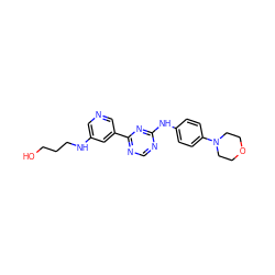 OCCCNc1cncc(-c2ncnc(Nc3ccc(N4CCOCC4)cc3)n2)c1 ZINC000003937629