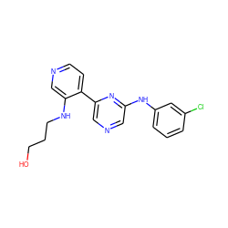 OCCCNc1cnccc1-c1cncc(Nc2cccc(Cl)c2)n1 ZINC000013612180