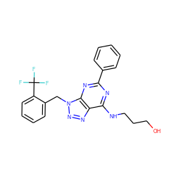 OCCCNc1nc(-c2ccccc2)nc2c1nnn2Cc1ccccc1C(F)(F)F ZINC000028644668