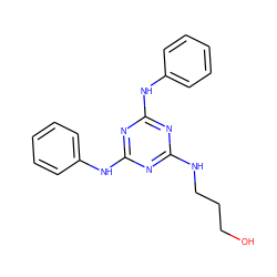 OCCCNc1nc(Nc2ccccc2)nc(Nc2ccccc2)n1 ZINC000216332465