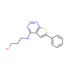 OCCCNc1ncnc2sc(-c3ccccc3)cc12 ZINC000001927607