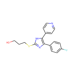 OCCCSc1nc(-c2ccc(F)cc2)c(-c2ccncc2)[nH]1 ZINC000040865308