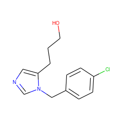 OCCCc1cncn1Cc1ccc(Cl)cc1 ZINC000045357043