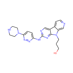 OCCCn1c2cnccc2c2cnc(Nc3ccc(N4CCNCC4)nn3)nc21 ZINC000169706802