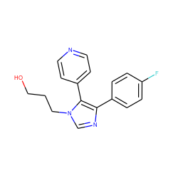 OCCCn1cnc(-c2ccc(F)cc2)c1-c1ccncc1 ZINC000063298530