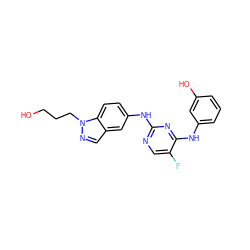 OCCCn1ncc2cc(Nc3ncc(F)c(Nc4cccc(O)c4)n3)ccc21 ZINC000035878584