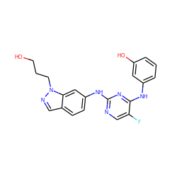 OCCCn1ncc2ccc(Nc3ncc(F)c(Nc4cccc(O)c4)n3)cc21 ZINC000114327685