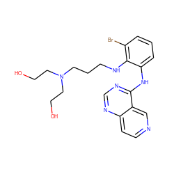 OCCN(CCO)CCCNc1c(Br)cccc1Nc1ncnc2ccncc12 ZINC000029133425