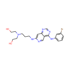 OCCN(CCO)CCCNc1cc2ncnc(Nc3cccc(Br)c3)c2cn1 ZINC000021289151