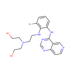 OCCN(CCO)CCNc1c(Br)cccc1Nc1ncnc2ccncc12 ZINC000029133548