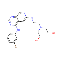 OCCN(CCO)CCNc1cc2c(Nc3cccc(Br)c3)ncnc2cn1 ZINC000021289131