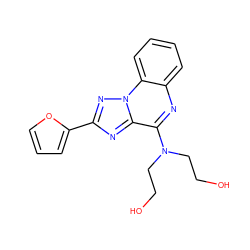 OCCN(CCO)c1nc2ccccc2n2nc(-c3ccco3)nc12 ZINC000029124082