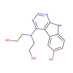 OCCN(CCO)c1ncnc2[nH]c3ccc(O)cc3c12 ZINC000221384735