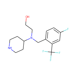 OCCN(Cc1ccc(F)cc1C(F)(F)F)C1CCNCC1 ZINC000036093177