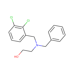 OCCN(Cc1ccccc1)Cc1cccc(Cl)c1Cl ZINC000000279015