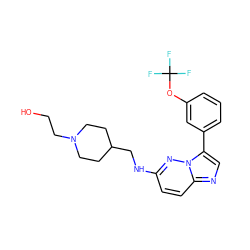 OCCN1CCC(CNc2ccc3ncc(-c4cccc(OC(F)(F)F)c4)n3n2)CC1 ZINC000113132479