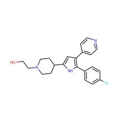 OCCN1CCC(c2cc(-c3ccncc3)c(-c3ccc(F)cc3)[nH]2)CC1 ZINC000028468762