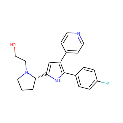 OCCN1CCC[C@H]1c1cc(-c2ccncc2)c(-c2ccc(F)cc2)[nH]1 ZINC000036160959