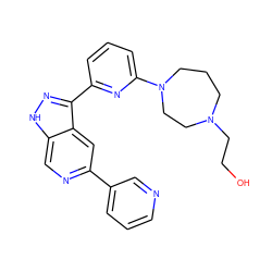 OCCN1CCCN(c2cccc(-c3n[nH]c4cnc(-c5cccnc5)cc34)n2)CC1 ZINC000205265649