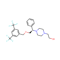 OCCN1CCN([C@@H](COCc2cc(C(F)(F)F)cc(C(F)(F)F)c2)c2ccccc2)CC1 ZINC000022926967