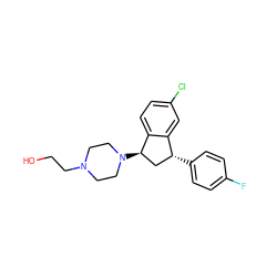 OCCN1CCN([C@@H]2C[C@@H](c3ccc(F)cc3)c3cc(Cl)ccc32)CC1 ZINC000022937797