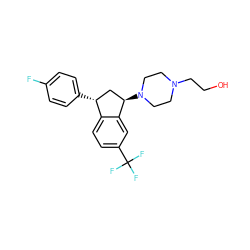 OCCN1CCN([C@@H]2C[C@@H](c3ccc(F)cc3)c3ccc(C(F)(F)F)cc32)CC1 ZINC000022463345