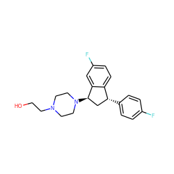 OCCN1CCN([C@@H]2C[C@@H](c3ccc(F)cc3)c3ccc(F)cc32)CC1 ZINC000022937743