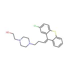 OCCN1CCN(CC/C=C2/c3ccccc3Sc3ccc(Cl)cc32)CC1 ZINC000000601293