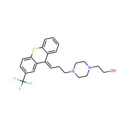 OCCN1CCN(CC/C=C2\c3ccccc3Sc3ccc(C(F)(F)F)cc32)CC1 ZINC000028643021