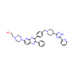 OCCN1CCN(c2ccc3nc(-c4ccccc4)c(-c4ccc(CN5CCC(c6n[nH]c(-c7ccccn7)n6)CC5)cc4)nc3n2)CC1 ZINC000049833531