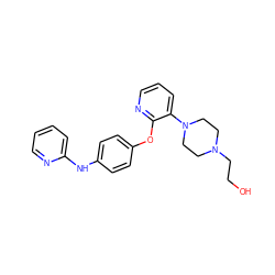 OCCN1CCN(c2cccnc2Oc2ccc(Nc3ccccn3)cc2)CC1 ZINC000139014695