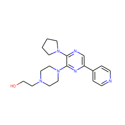 OCCN1CCN(c2nc(-c3ccncc3)cnc2N2CCCC2)CC1 ZINC000045358737
