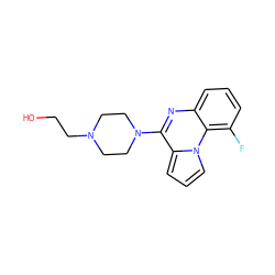 OCCN1CCN(c2nc3cccc(F)c3n3cccc23)CC1 ZINC000013801539