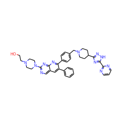 OCCN1CCN(c2ncc3cc(-c4ccccc4)c(-c4ccc(CN5CCC(c6n[nH]c(-c7ncccn7)n6)CC5)cc4)nc3n2)CC1 ZINC000049841382